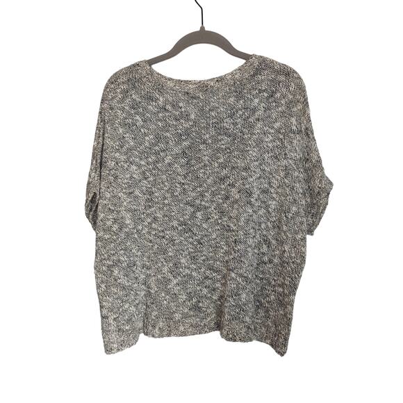 Vince Women's Sz S Grey Linen Blend Short Sleeve Boxy Sweater Dolman Sleeve - Picture 5 of 5